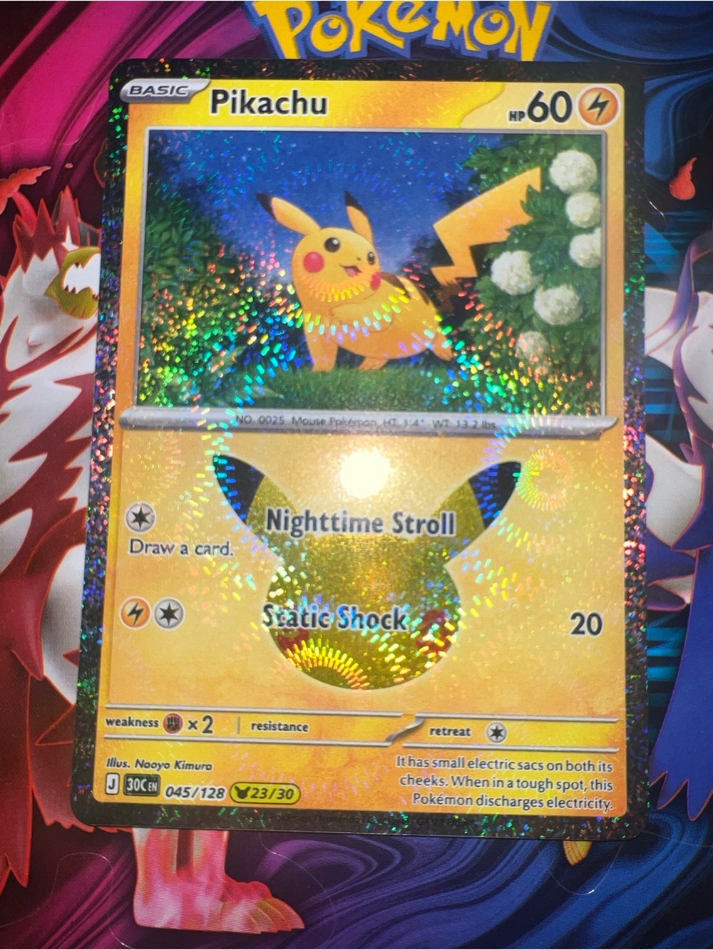Pokemon Yellow Holographic Pikachu Trading Card